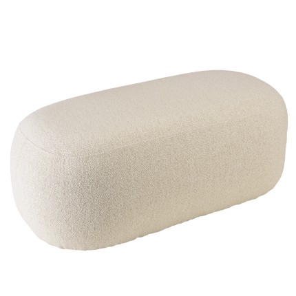 LEOPOLD - Bank van beige fijne bouclé stof LEOPOLD